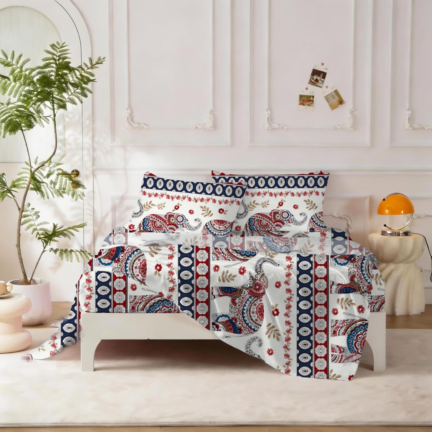 SDY 7Piece Elephant Twin Bedding Set,Elephant Bed Set Bed in A Bag for Man Woman Adult, with Comforter, Flat Sheet, Fitted Sheet and Pillowcases & Shams