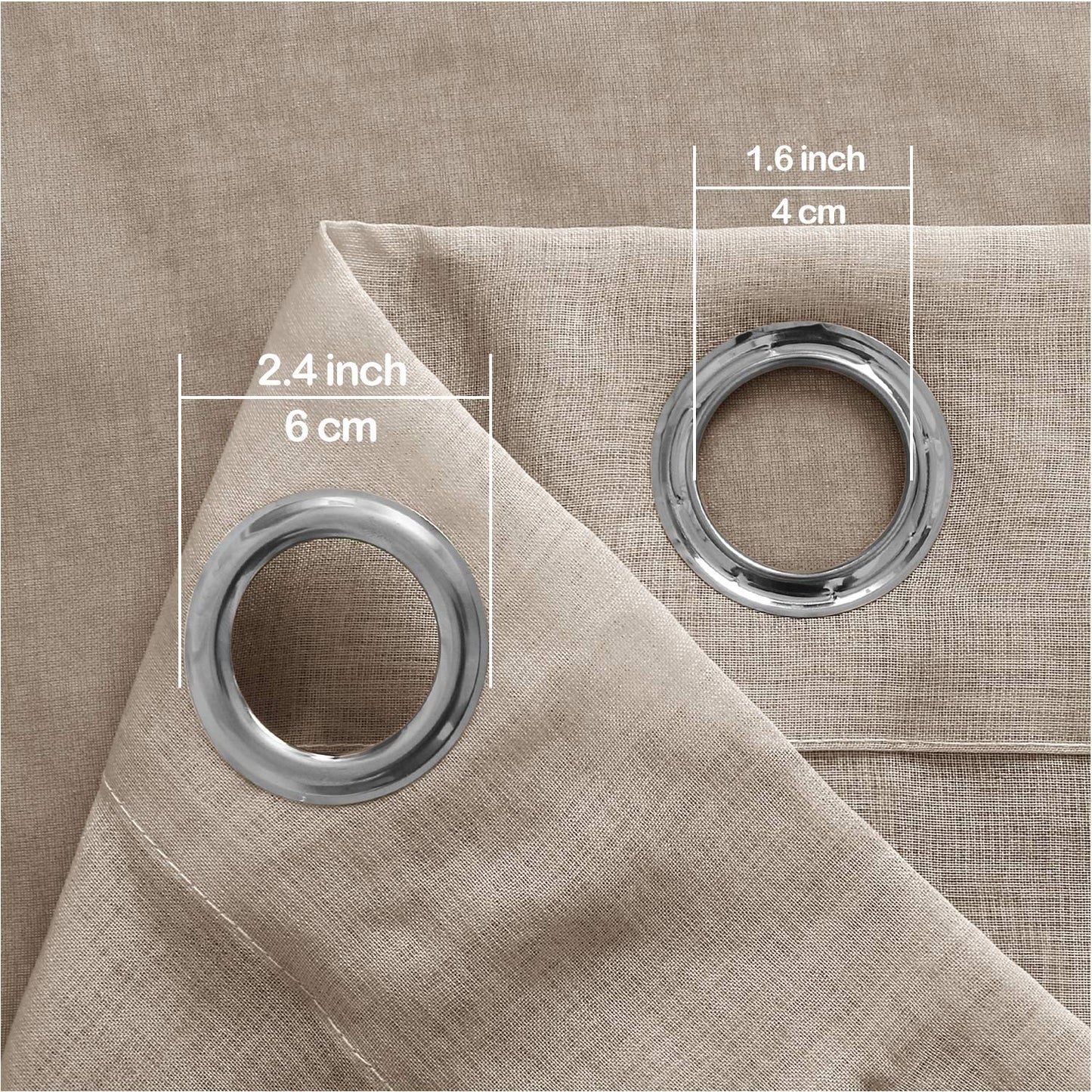 DWCN Faux Linen Ombre Sheer Curtains - Gradient Semi Voile Grommet Top Window Curtains for Bedroom and Living Room, Set of 2 Panels, 52 x 84 Inches Long, Chocolate Brown