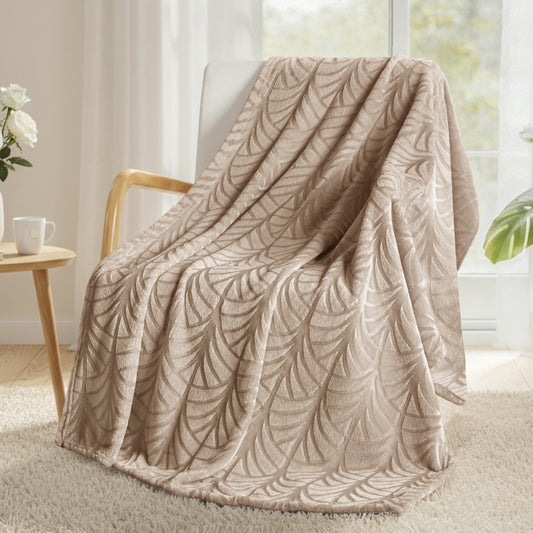 Whale Flotilla Flannel Fleece Throw Blanket for Couch Bed, Lightweight Soft Cozy Summer Velvet Throws, Fluffy Fuzzy Vintage Pattern Decorative Blankets for Sofa Chair Lap, 50x60 Inch, Champagne