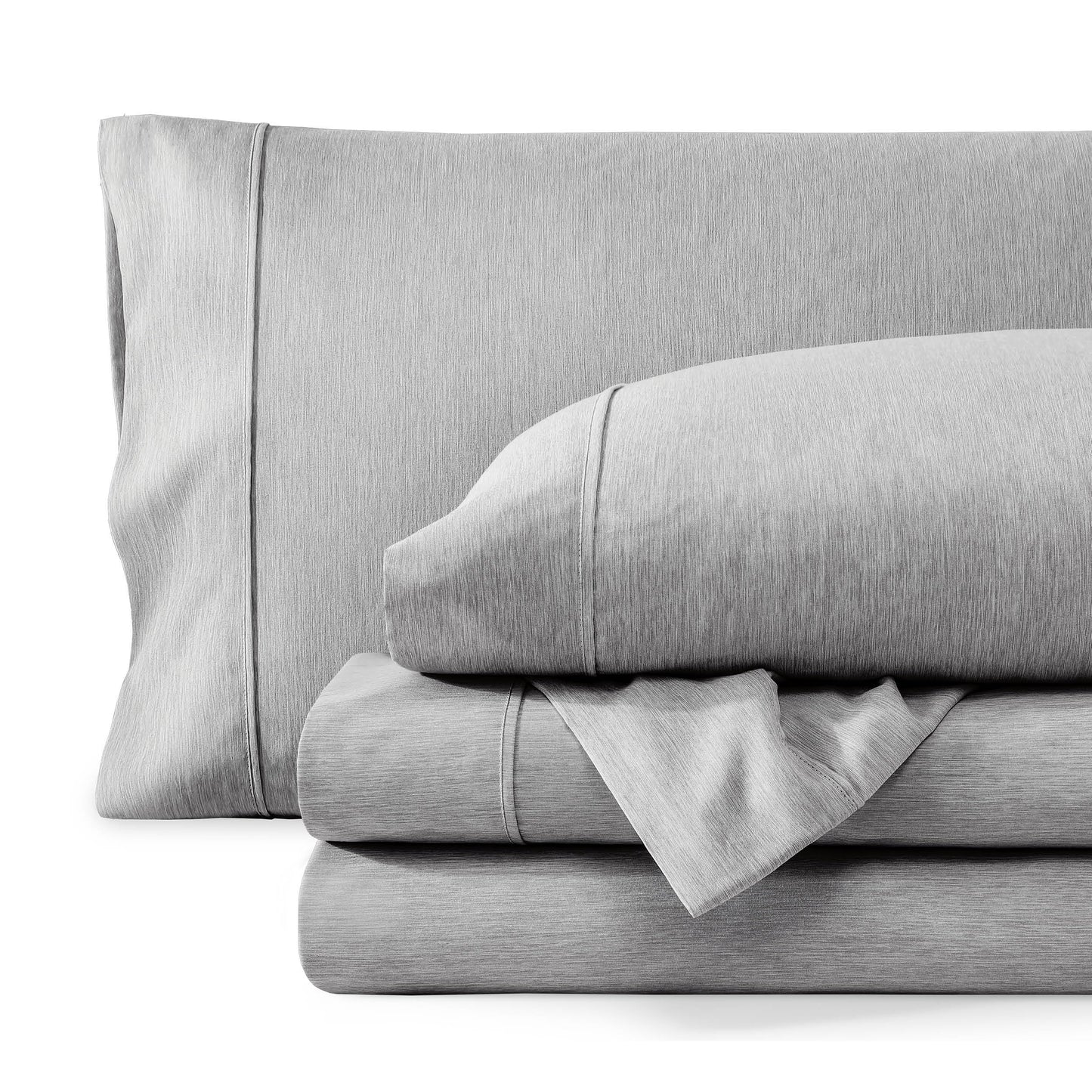 Bare Home Queen Sheet Set - Luxury 1800 Ultra-Soft Microfiber Double Brushed - Deep Pockets - Easy Fit - 4 Piece Set - Bedding Sheets & Pillowcases (Queen, Heathered Charcoal)