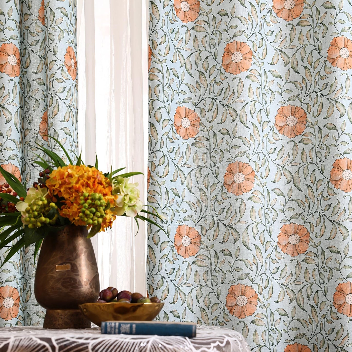 patdrea Designer French Linen Curtains Set of 2 Panels,53"x87"-Wensel