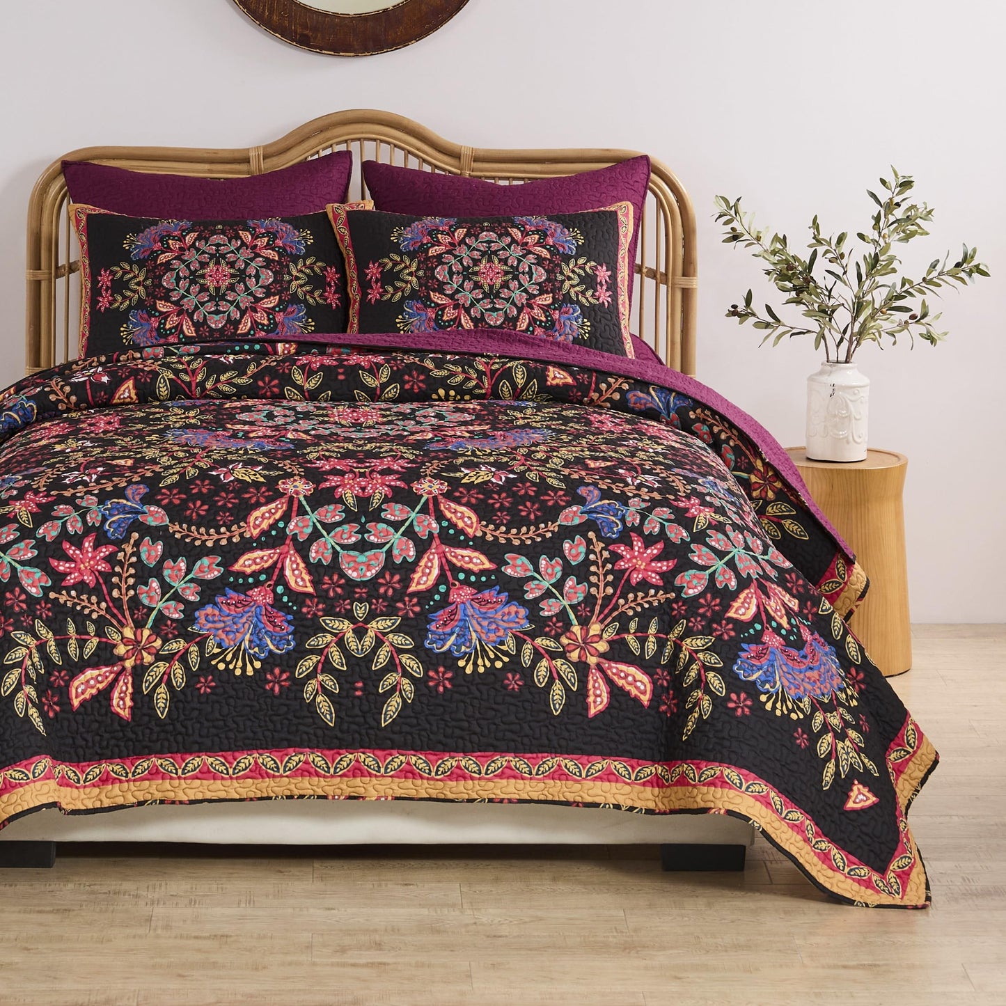 Greenland Home Fashions Jessa Vintage Boho Collection Quilt Set, 3-Piece King/Cal King