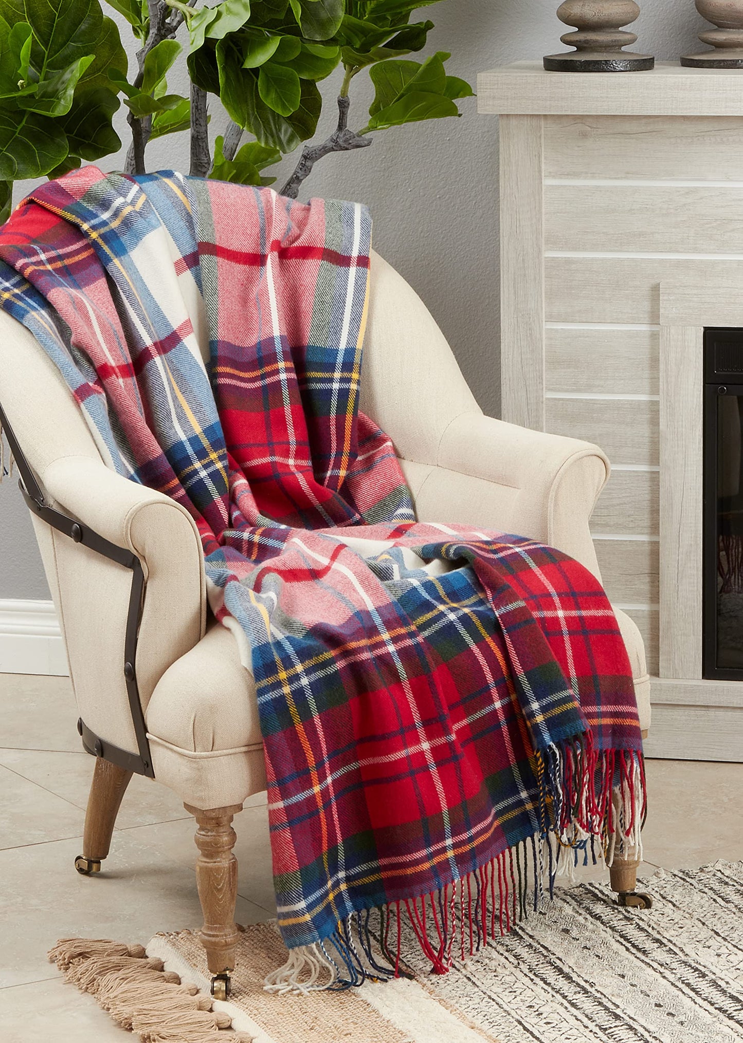 SARO LIFESTYLE Casual Plaid Throw Blanket, Multicolor, 50" x 60", (TH739.M5060B)