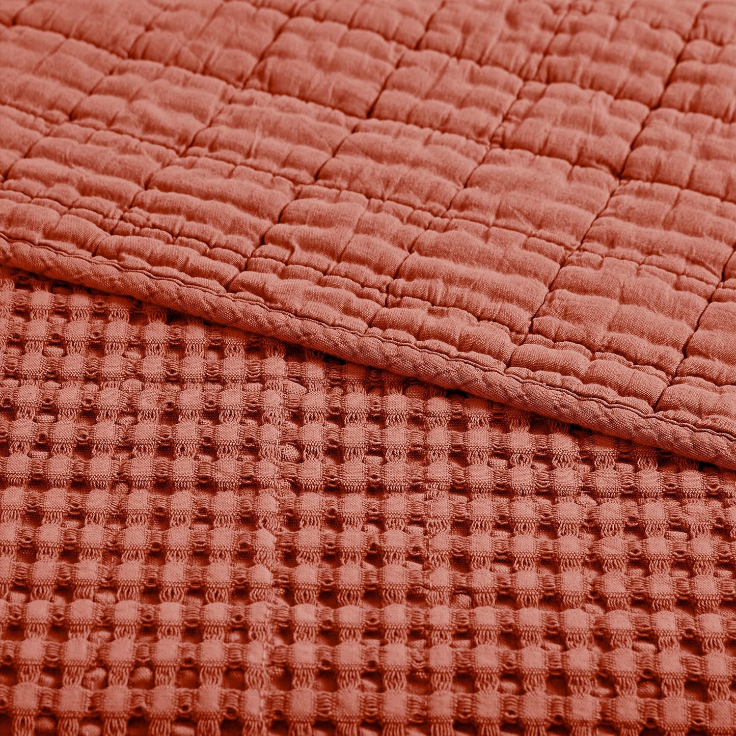 Levtex Home - Mills Waffle - Throw - Adobe Cotton Waffle - Throw Size 50 x 60in.