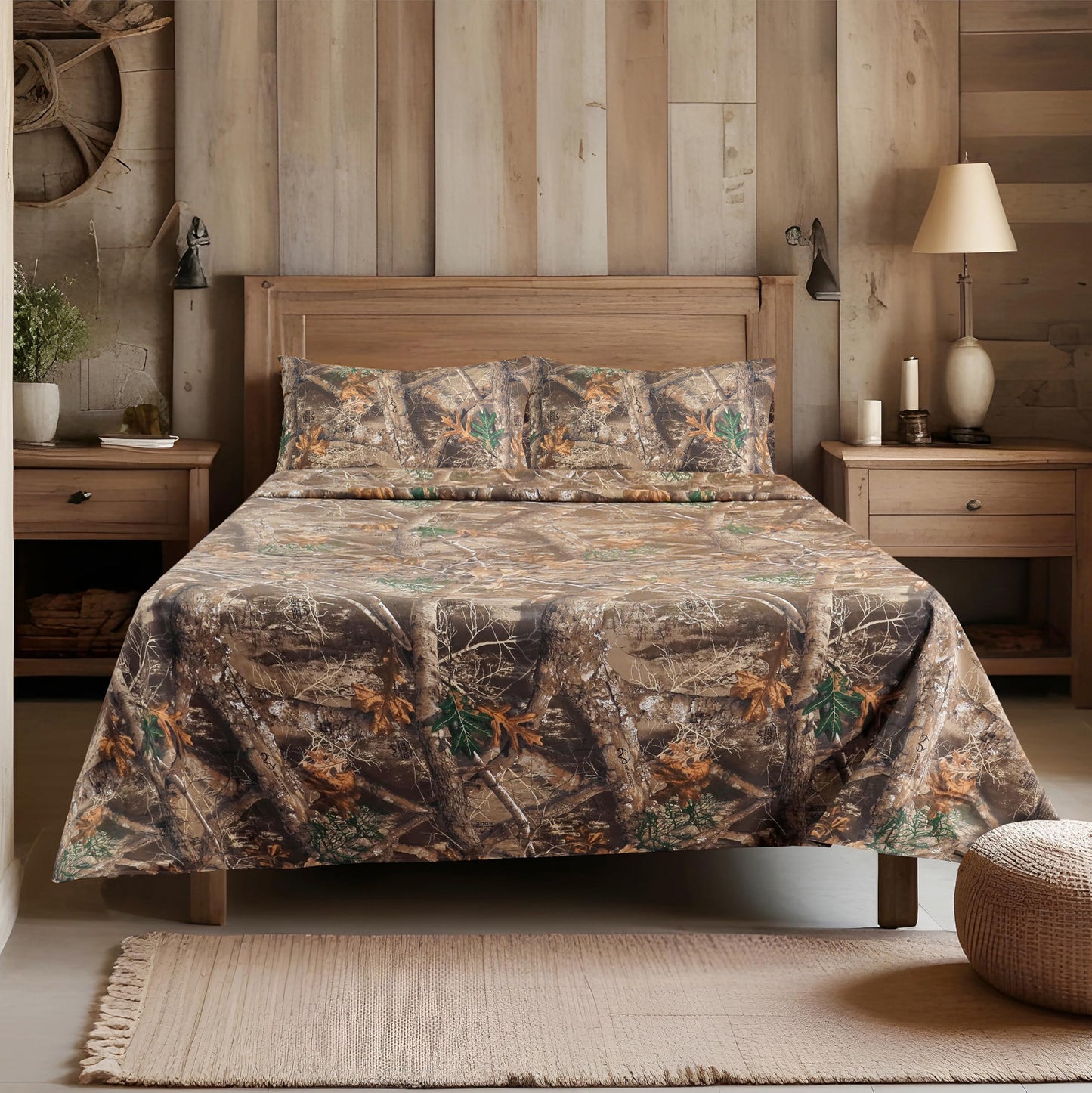 VISI-ONE Realtree Edge Twin Camo 3 Piece Sheet Set – Lightweight, Cooling, Wrinkle-Free Microfiber 10" Deep Pockets Sheets, Unisex Rustic Western Farmhouse Style for Home, RVs, and Camping Retreats