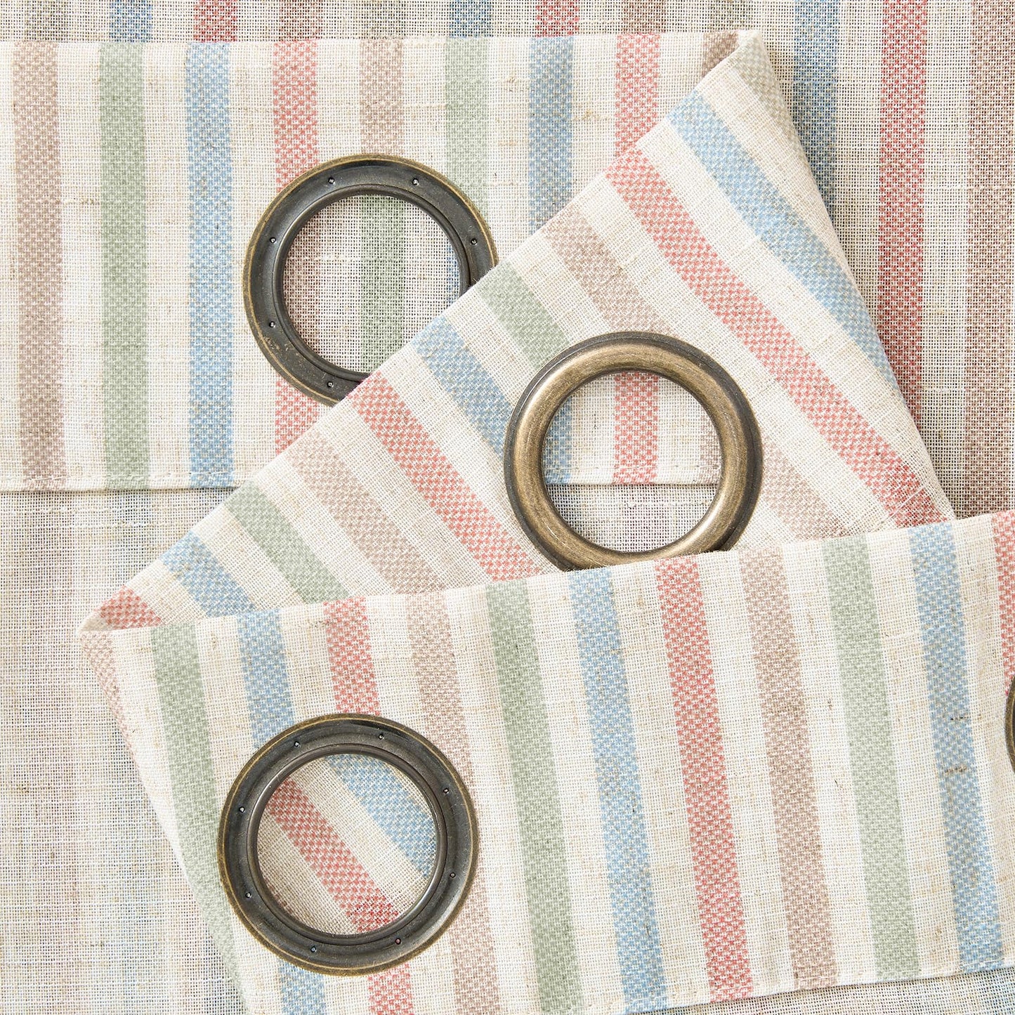 jinchan Linen Curtains for Living Room Candy Striped Curtains 84 inch Length for Baby Girls Kids Room Ticking Stripe Pattern Light Filtering Nursery Drapes Grommet Window Treatments 2 Panels Candy