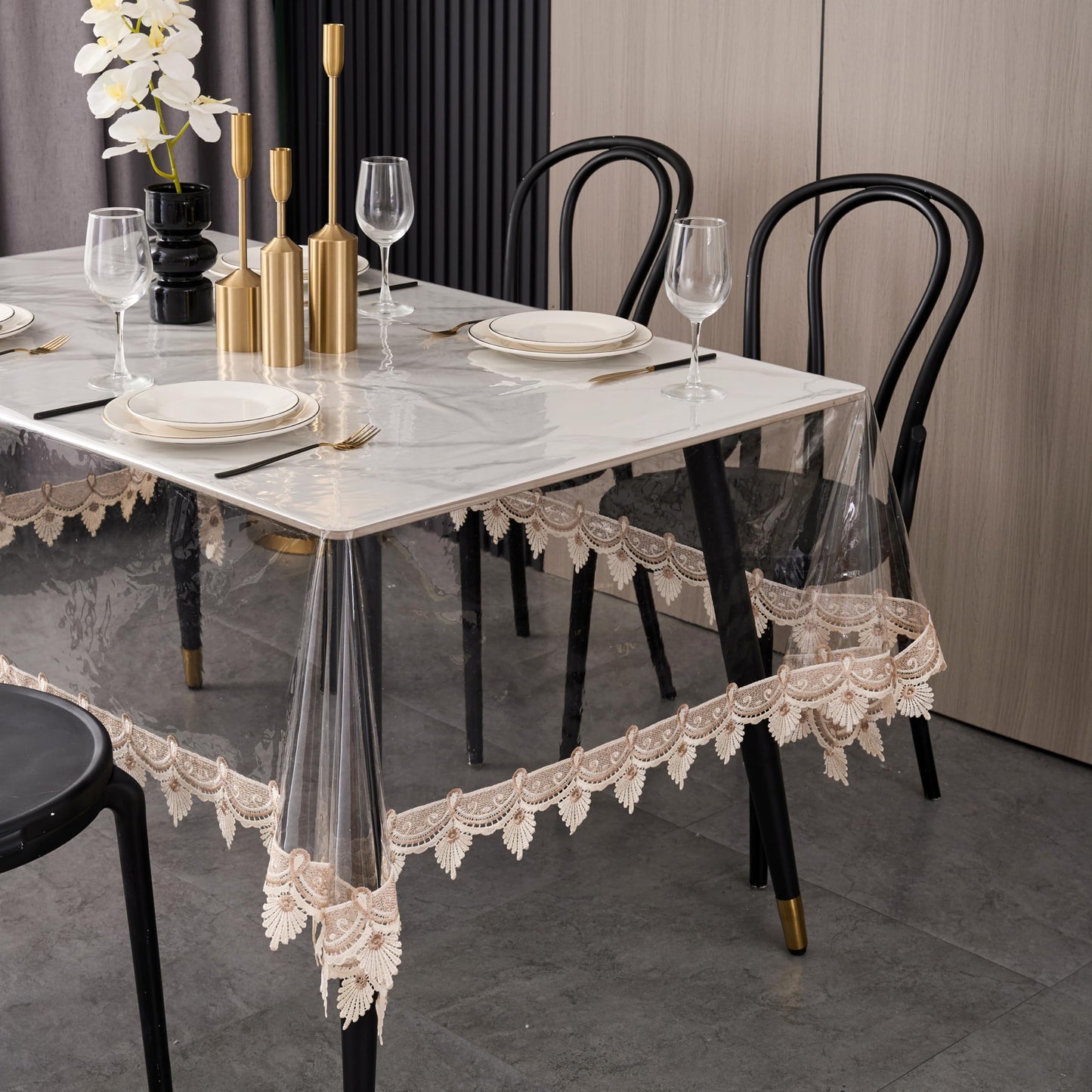 Pioggia Clear Vinyl Tablecloth Protector Waterproof/Oil-Proof PVC Table Cloth Transparent Sheet Table Cover (54'' x 70'' Rectangular)