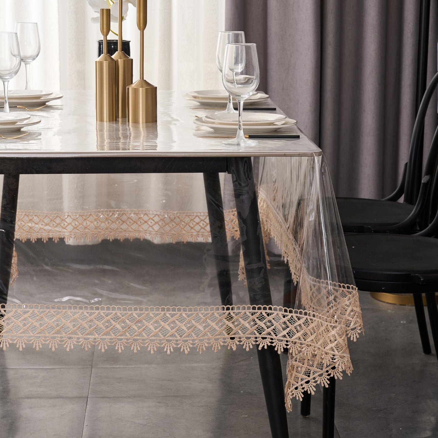 Pioggia Clear Vinyl Tablecloth Protector Waterproof/Oil-Proof PVC Table Cloth Transparent Sheet Table Cover (60'' x 84'' Rectangular)
