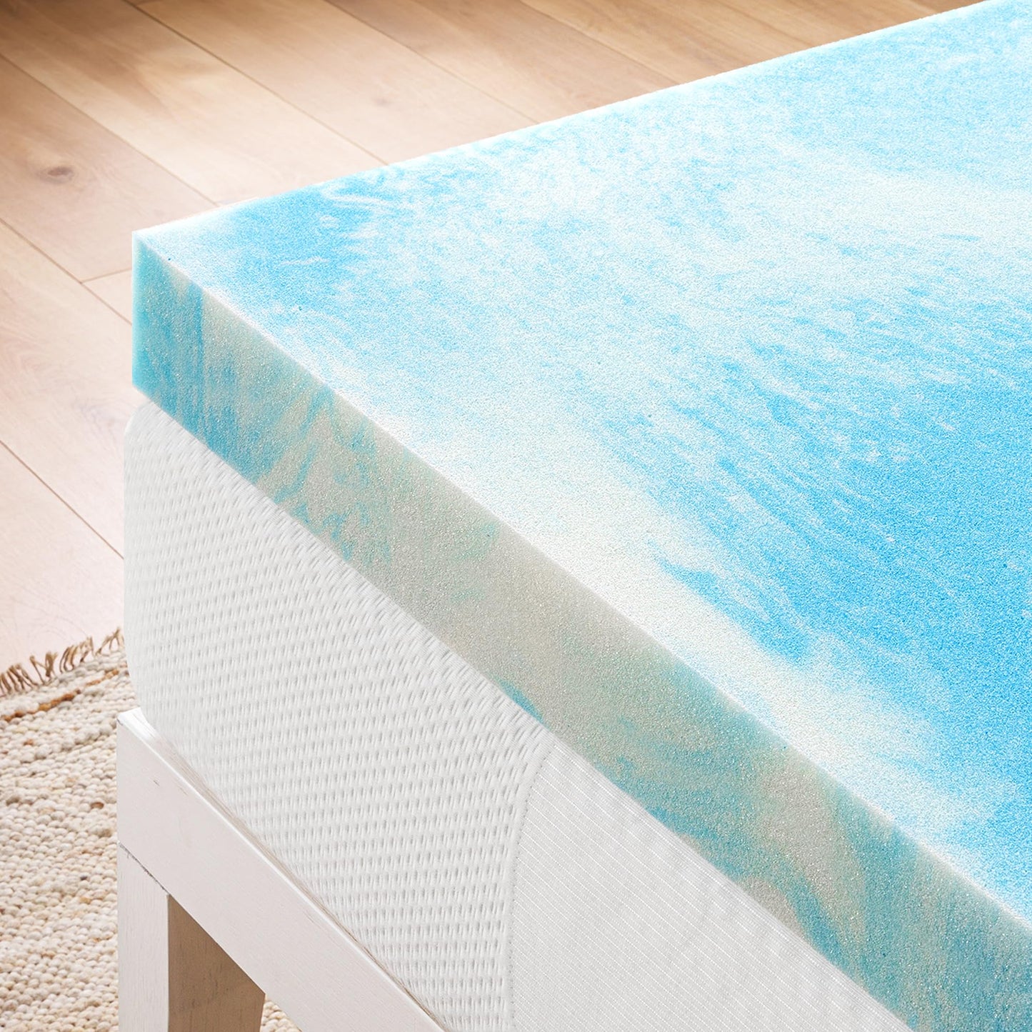 Best Price Mattress 4 Inch Swirl Gel AeroBreeze Cooling Air Flow Memory Foam Mattress Topper, Dorm Essentials, King