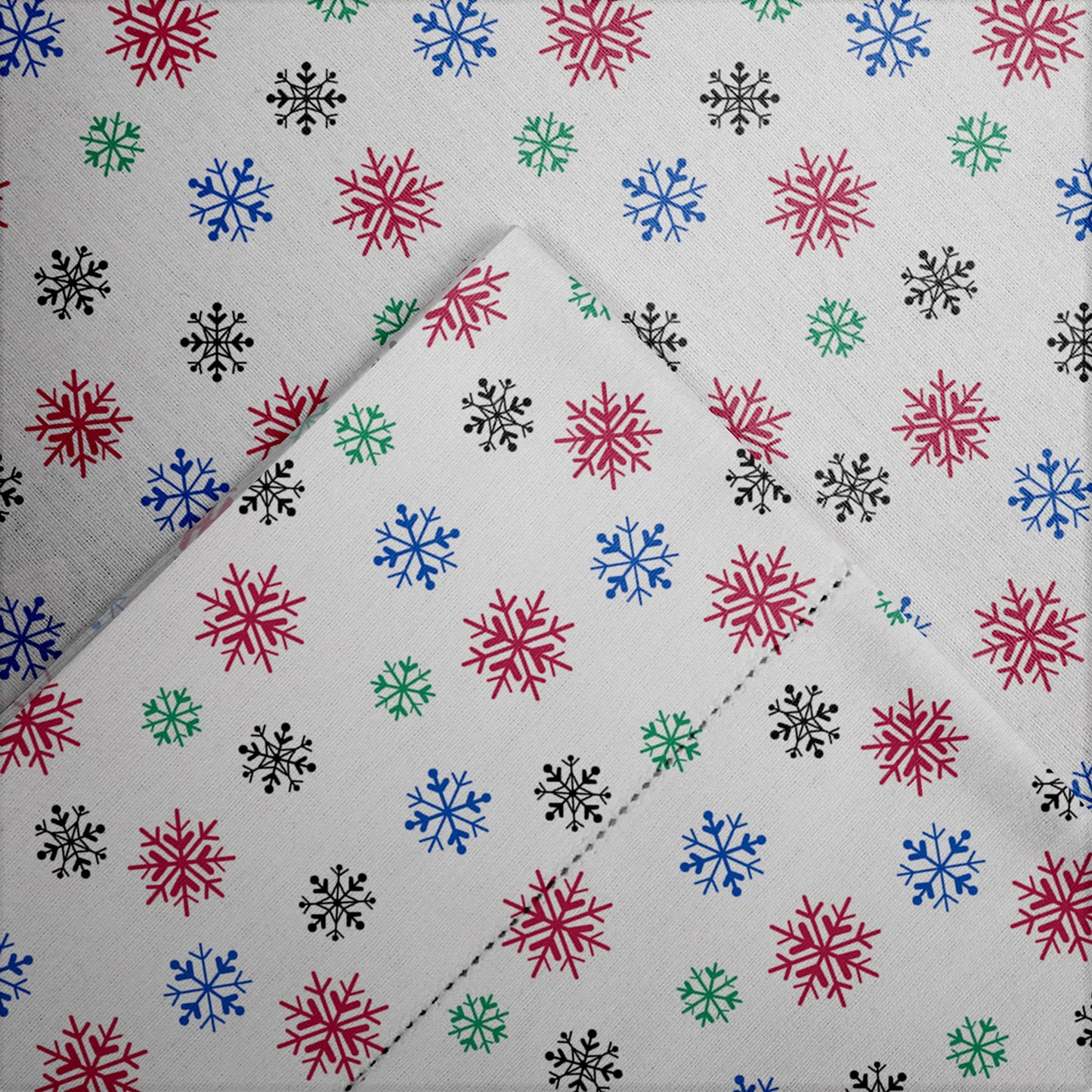 Pointehaven Flannel 170 GSM Sheet Set,Twin Snow Flakes Multi
