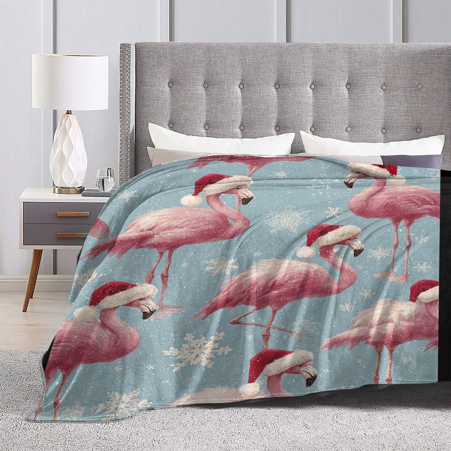 Flamingo Throw Blanket Soft Warm Cozy Christmas Flamingos Blankets Fuzzy Plush Fleece Flamingo Blanket Gifts for Couch Bed Sofa Home Decor 40''X50''