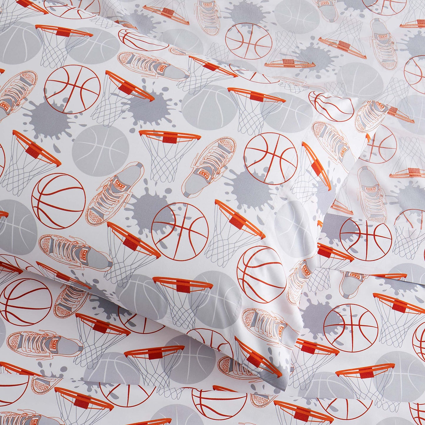 1500 Supreme Kids Bed Sheet Collection - Fun Colorful and Comfortable Boys and Girls Toddler Sheet Sets - Deep Pocket Wrinkle Free Soft and Cozy Bedding - Twin, Basketball