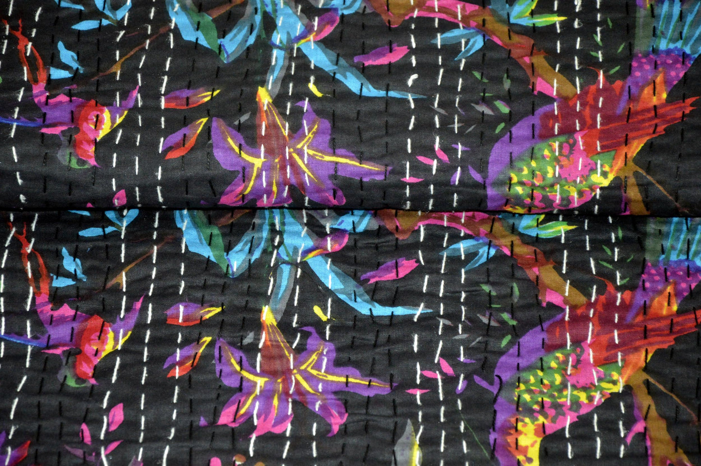 Arprani Boho Quilts Queen Size Cotton Quilt Blanket Throw Bedding Set Indian Blanket Vintage Kantha Quilt Reversible gudari Jaipuri bedsheets