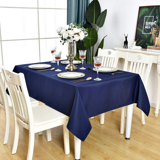 KAIPHO Navy Blue Rectangle Tablecloth Waterproof Stain Resistant Wrinkle Free Table Cloth 210GSM Polyester Wipeable Table Cover for Party, Banquet, Indoor & Outdoor- Rectangular/Oblong, 54 x 78 inch