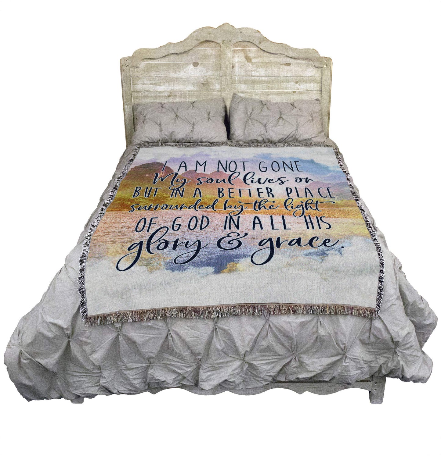 Pure Country Weavers I Am Not Gone My Soul Lives On Blanket Lake - Sympathy Bereavement Gift Tapestry Throw Woven from Cotton - Made in the USA (72x54)