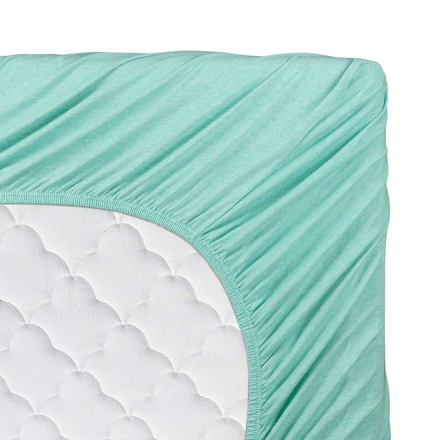 BED INC Road Trip America Jersey Sheets King Set - Cotton (4 Pieces) Deep Pockets T-Shirt Soft Knit Stretchy Jersey Sheets - 1 Flat 1 Fitted 2 Pillowcases (Classic Mint, King)