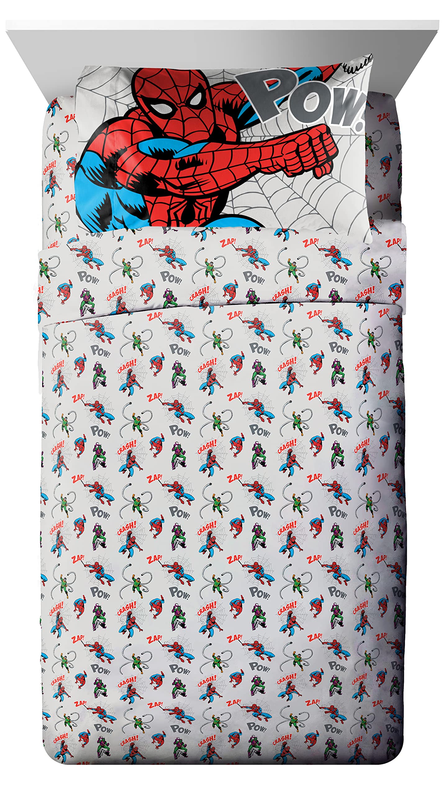 Marvel Spiderman Spidey VS 7 Piece Full Size Bed Set - Includes Comforter & Sheet Set Bedding - Super Soft Fade Resistant Microfiber (Official Product)