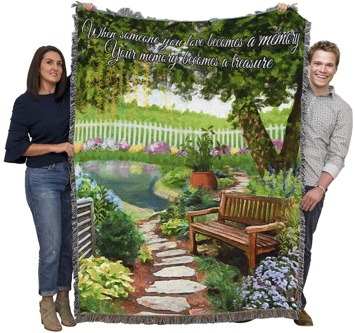 Pure Country Weavers Tranquil Garden Blanket - When Someone You Love Becomes A Memory - Sympathy Bereavement Gift Tapestry Throw Woven from Cotton - Made in the USA (72x54)
