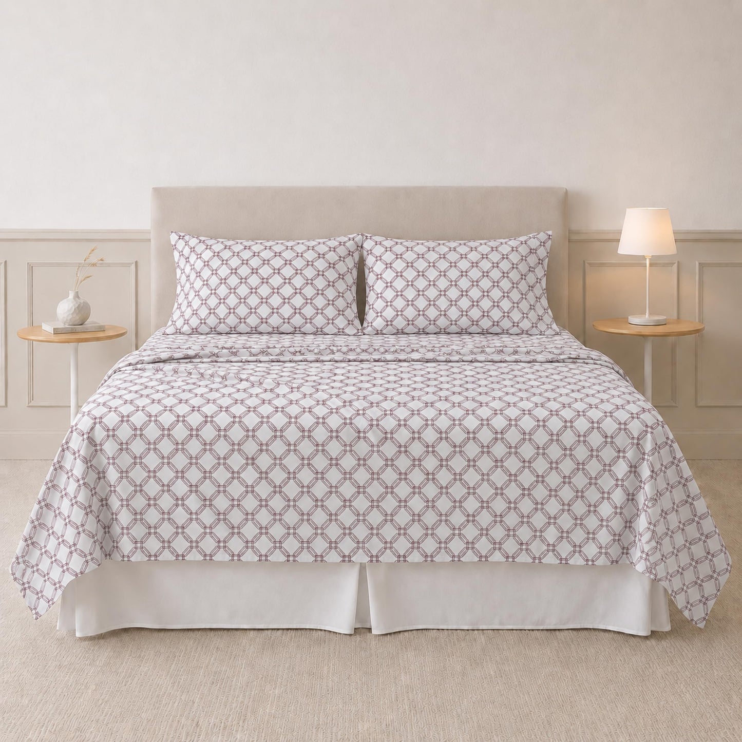 Modern Threads Printed 4-Piece Extra Soft Bedding Sheets & Pillowcase Set, Deep Pocket up to 16 inch Mattress Cara Full