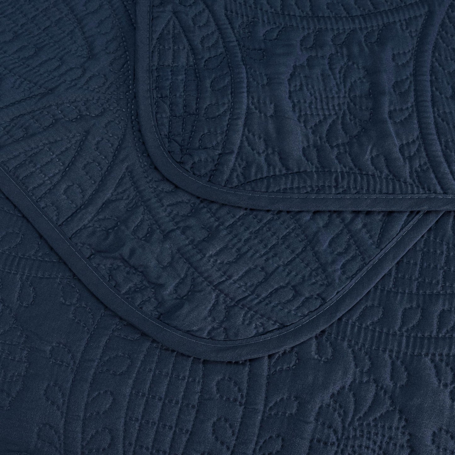 Chezmoi Collection Austin 3-piece Oversized Bedspread Coverlet Set (King, Navy)