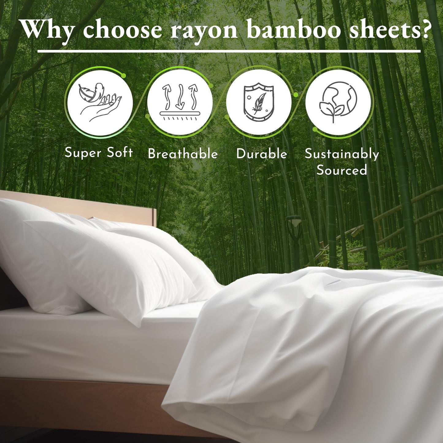 California Design Den Rayon from Bamboo Sheets King Size Set - Luxury Cooling Sheets King Size Bed with Deep Pockets, Durable Silk-Like Bedding Set - Silver Grey