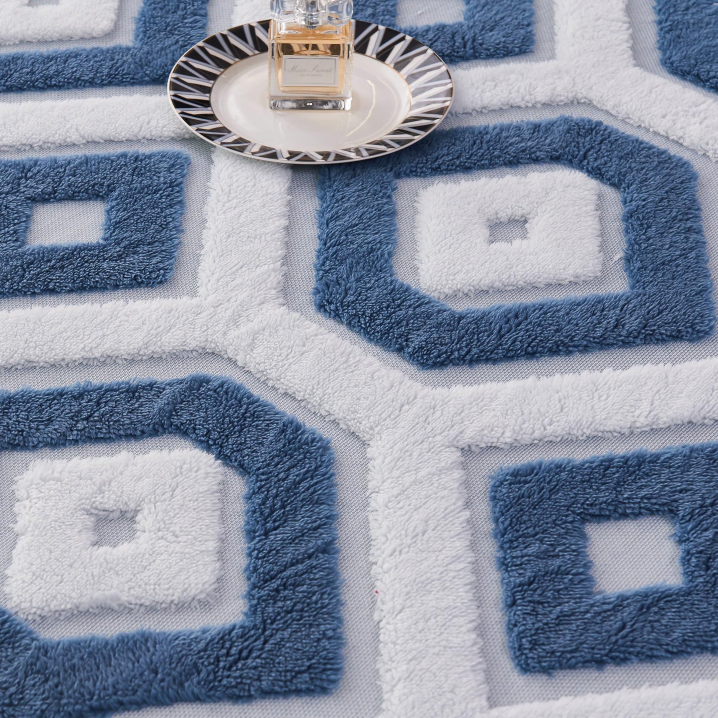 LEVINIS Boho Sherpa Fleece Blanket 80'' × 90'', Ultra Soft Aztec Queen Blanket for All Season, Cozy, Plush, Bohemian Throw Blankets for Bed/Couch/Sofa/Office/Camping, Blue