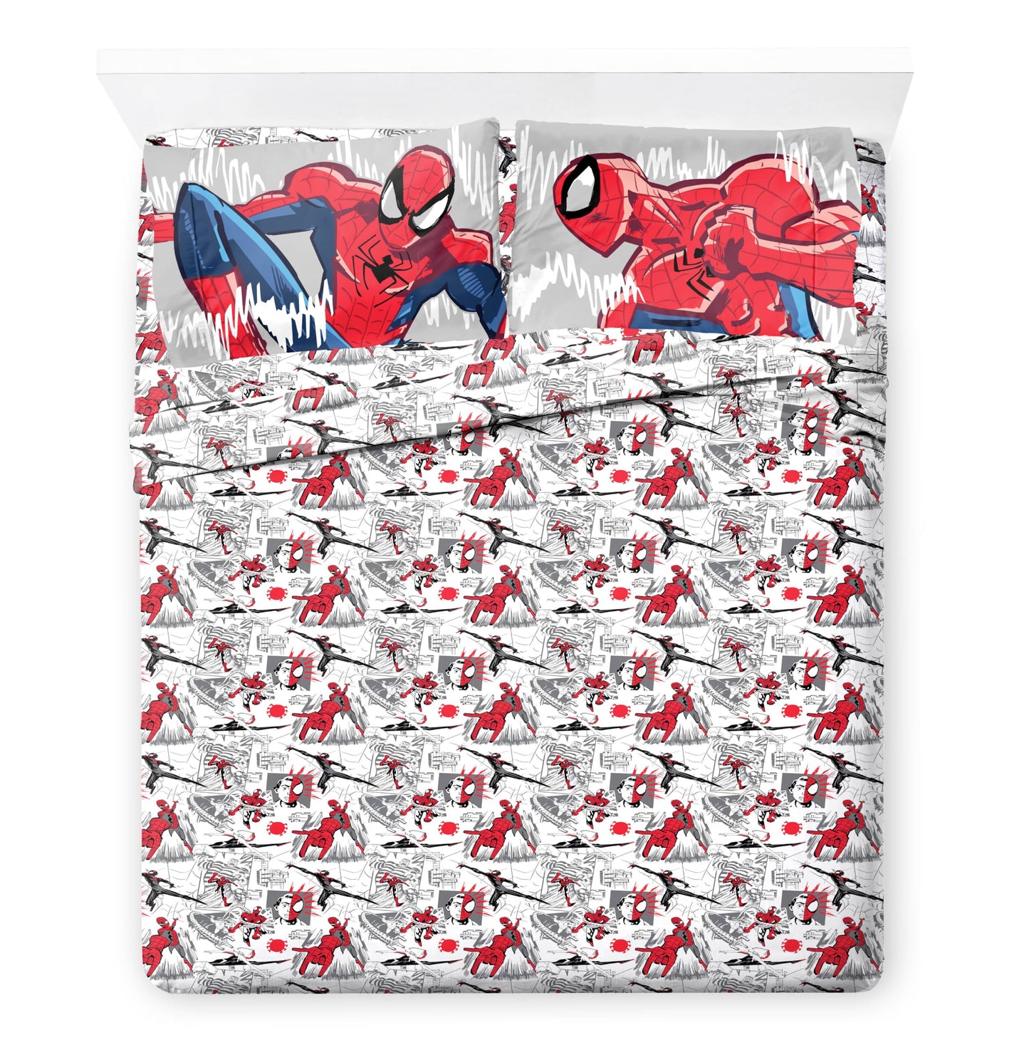 Jay Franco Kids Bed Set, Black, Spiderman, 7 Piece Full