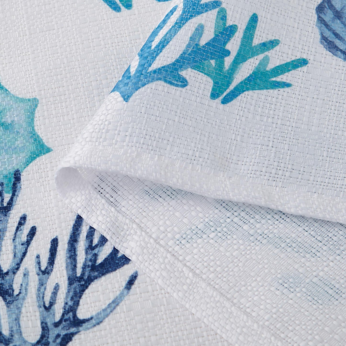 Creative Home Ideas 70"x72" Fabric Shower Curtain with 12 Hooks, South Cape Coastal Teal Blue 13-Piece Shower Set