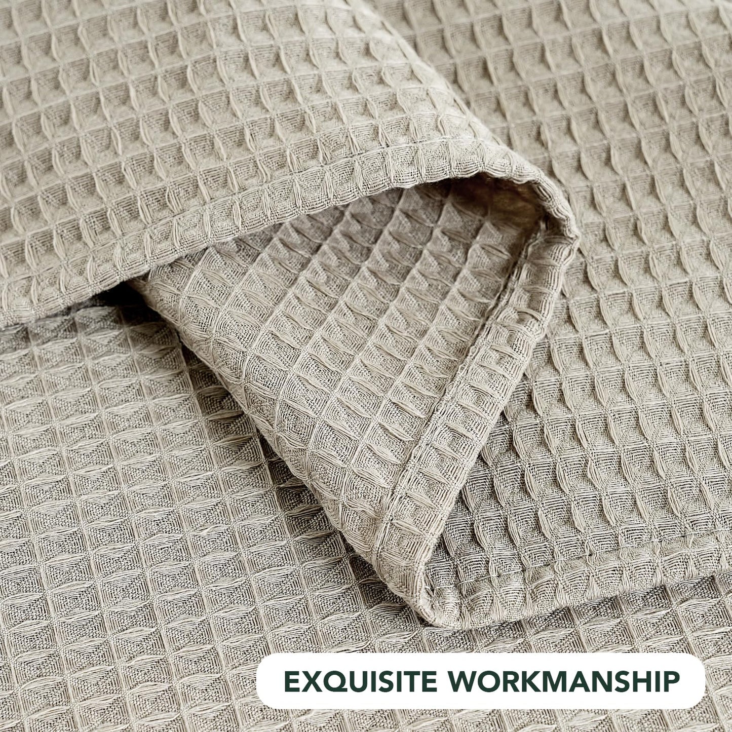 H.VERSAILTEX Rectangle Tablecloth Waffle Textured Waterproof Table Cloth Stain Resistant Wrinkle Free Washable Decorative Table Cover for Dining, Kitchen, Wedding and Parties (60x84 Inch,Natural)