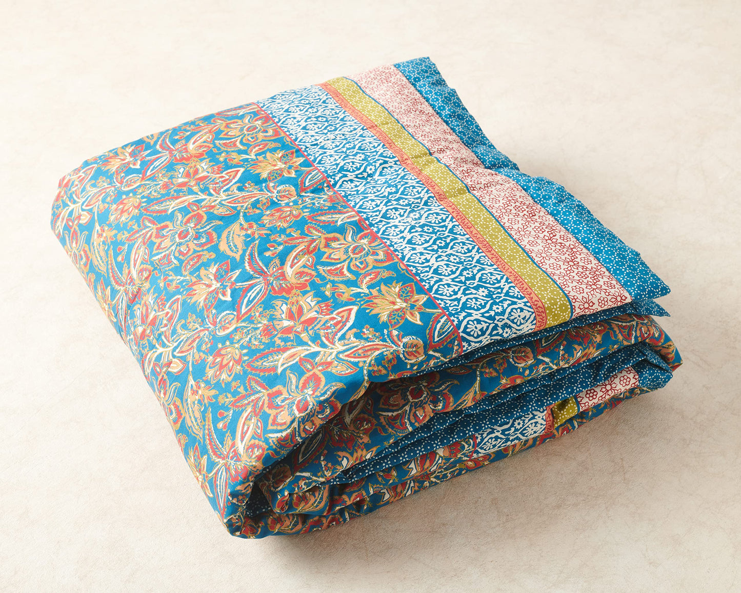 Maison d' Hermine Throw Blanket for Couch Lightweight Soft Warm Breathable Cotton Throw Blankets for Bed Girls Boys Women Men Gifts Travel Living Room Spring Summer (Kerala - Blue, 60" X 80")