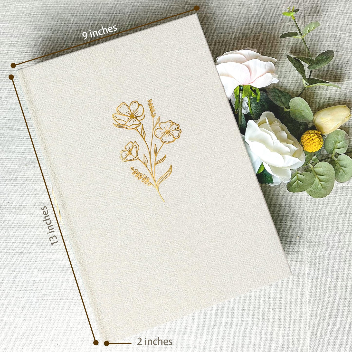 Holoary Photo Album 4x6 300 Photos, 300 Pockets 4”x6” Picture Album, Linen Fabric Cover Big Picture Book for Photos with Writing Area, 4x6 Photo Albums for Family Weddings Travel Memories(Beige)