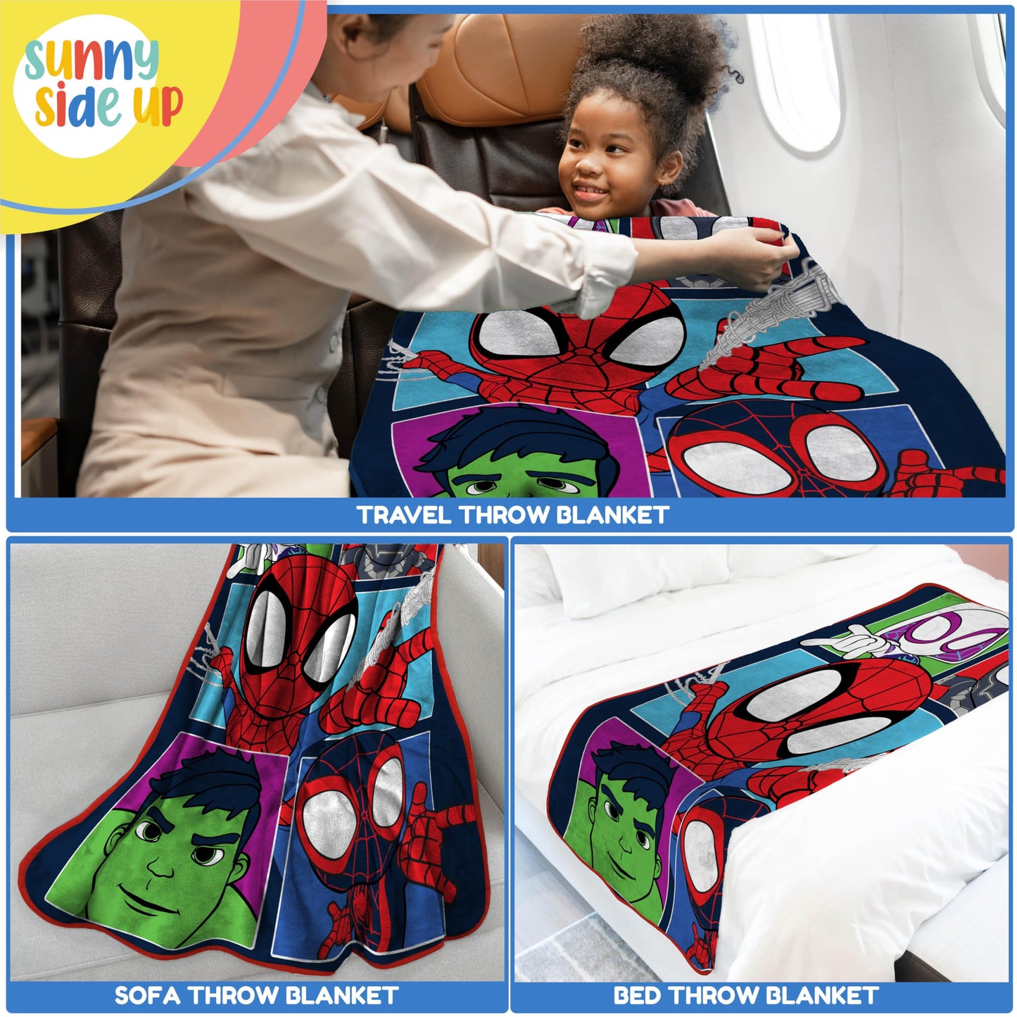 Marvel Spidey and His Amazing Friends Kids Fleece Blanket 46 x 60 Inches