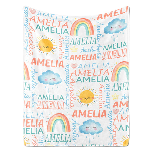 PUREFLY Personalized Baby Blanket - Custom Name for Girls and Boys, Super Soft Plush Fleece, Personalized Gifts for Newborns