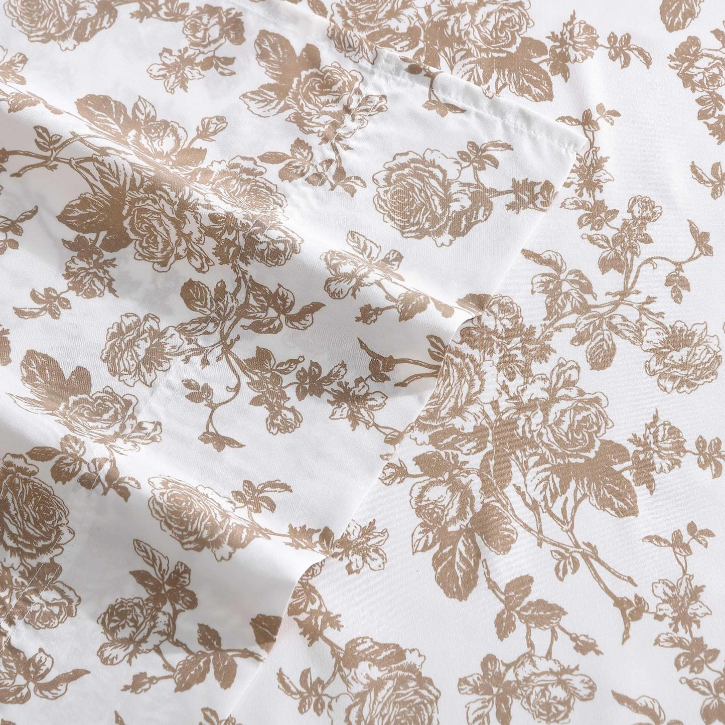 Betsey Johnson - Queen Bed Sheets, Soft & Lightweight Bedding, Fade & Wrinkle Resistant (Garden Toile Brown, Queen)