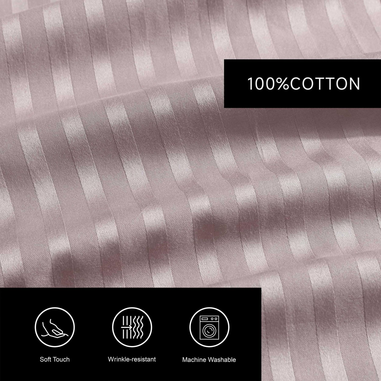 Vera Wang - King Size Sheets Set, Smooth & Crisp Cotton w/Textured Weave, Lightweight for Year Round Comfort- Bed Sheets with Matching Pillowcases & Fitted Sheet (Dobby Stripe Pink)