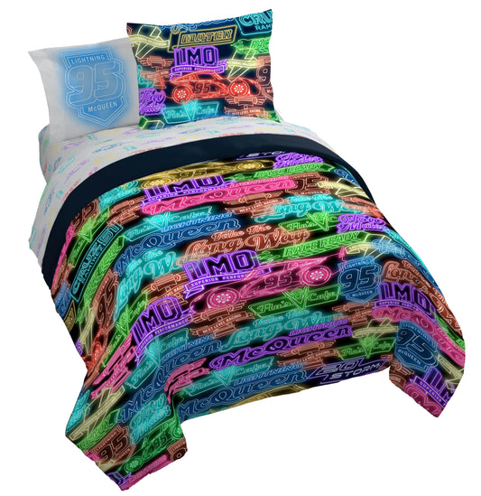 Jay Franco Kids Bed Set, Black, Cars, 7 Piece Queen