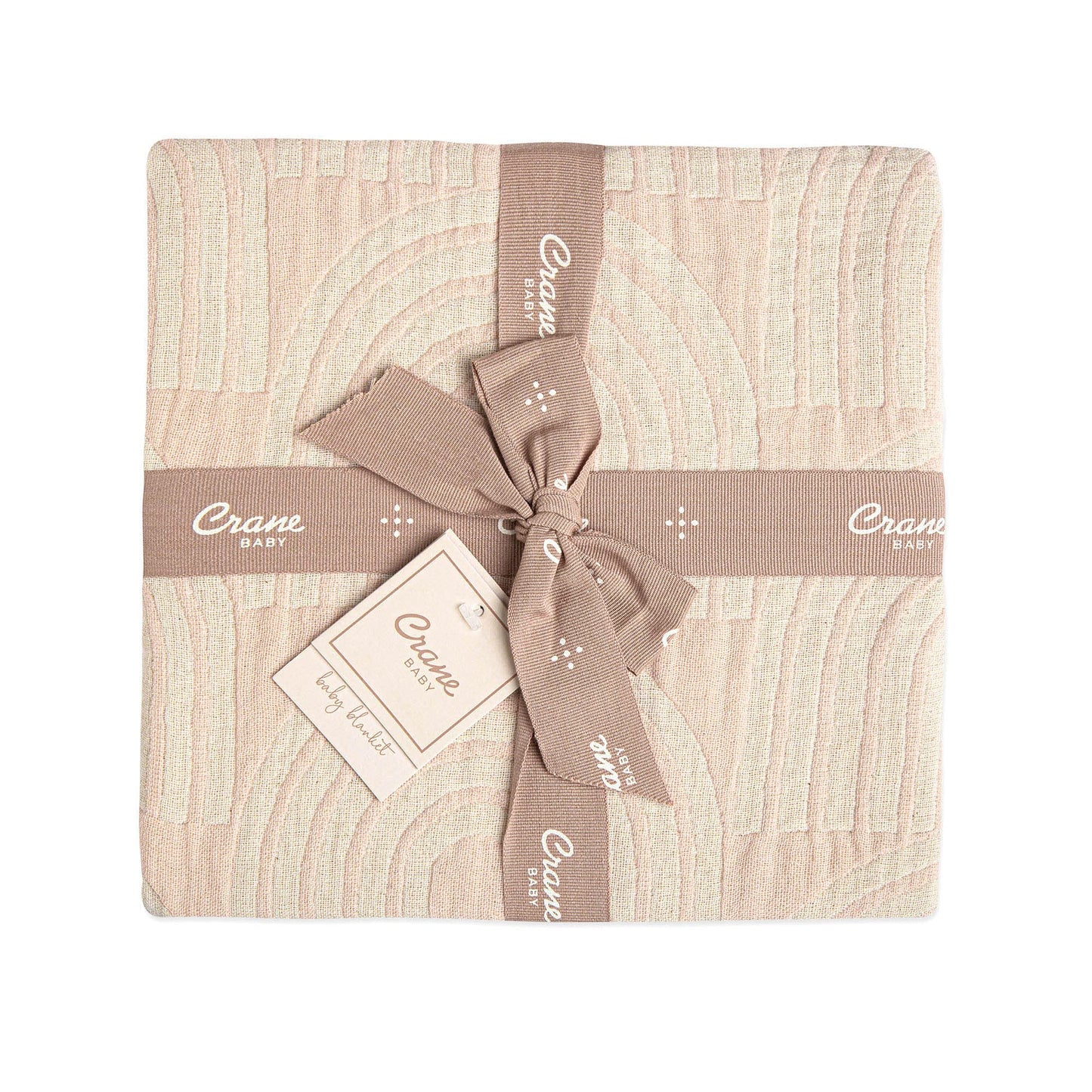 Crane Baby Blanket, Soft Cotton Jacquard Nursery and Stroller Blanket for Boys and Girls, Rainbow, 30” x 40”