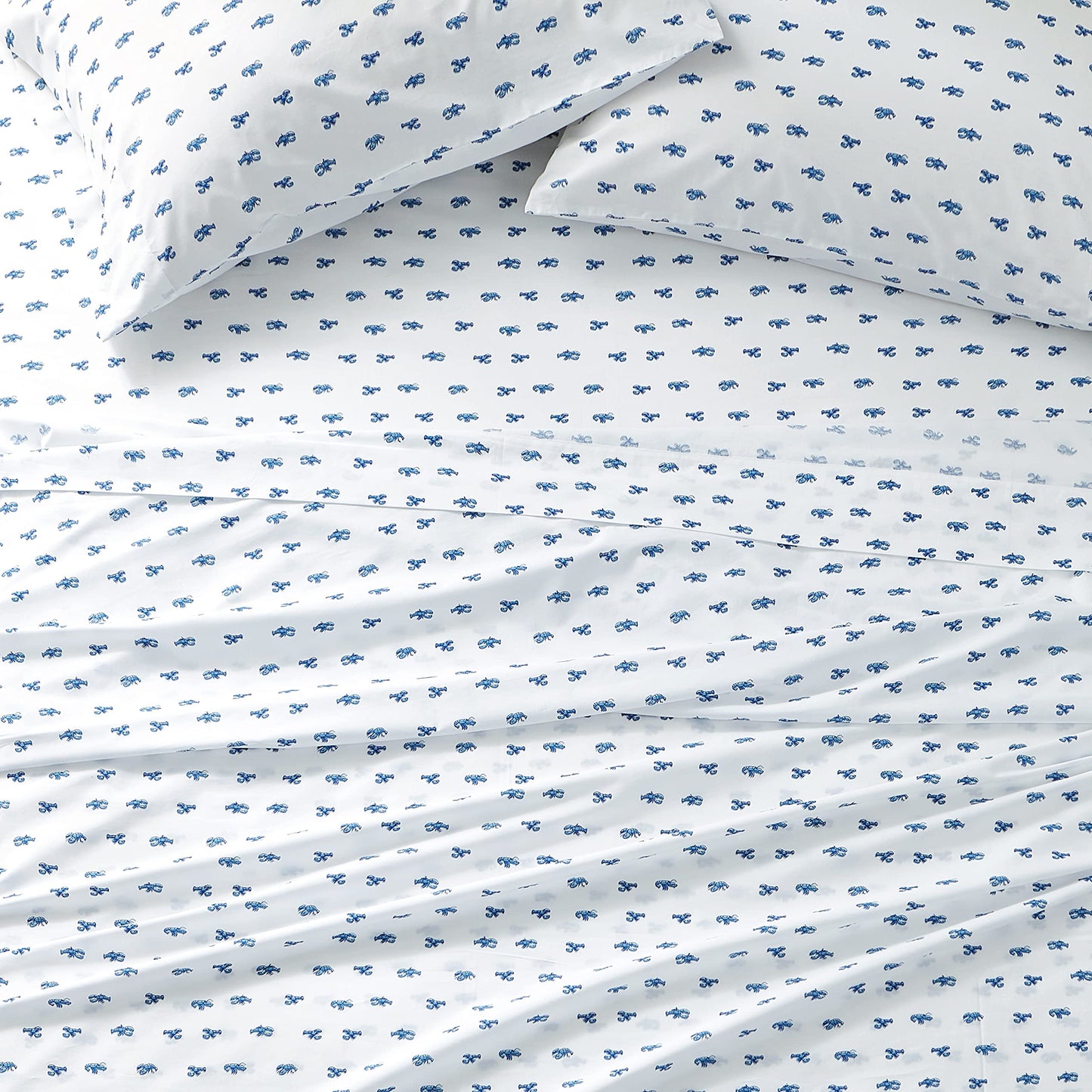 Nautica – Full Size Sheet Set, Crisp Cotton Percale Bedding with Matching Pillowcases, Lightweight & Breathable Bed Sheets, Deep Pocket, College Dorm Room Essentials (Cloyster Blue)