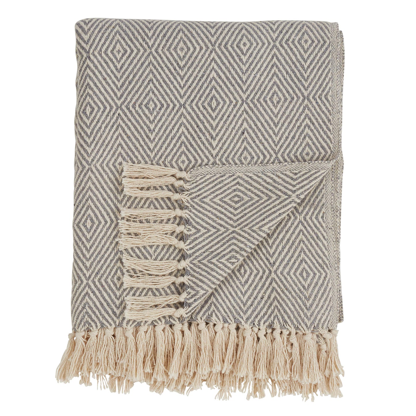 SARO LIFESTYLE Soft Cotton Diamond Weave Throw