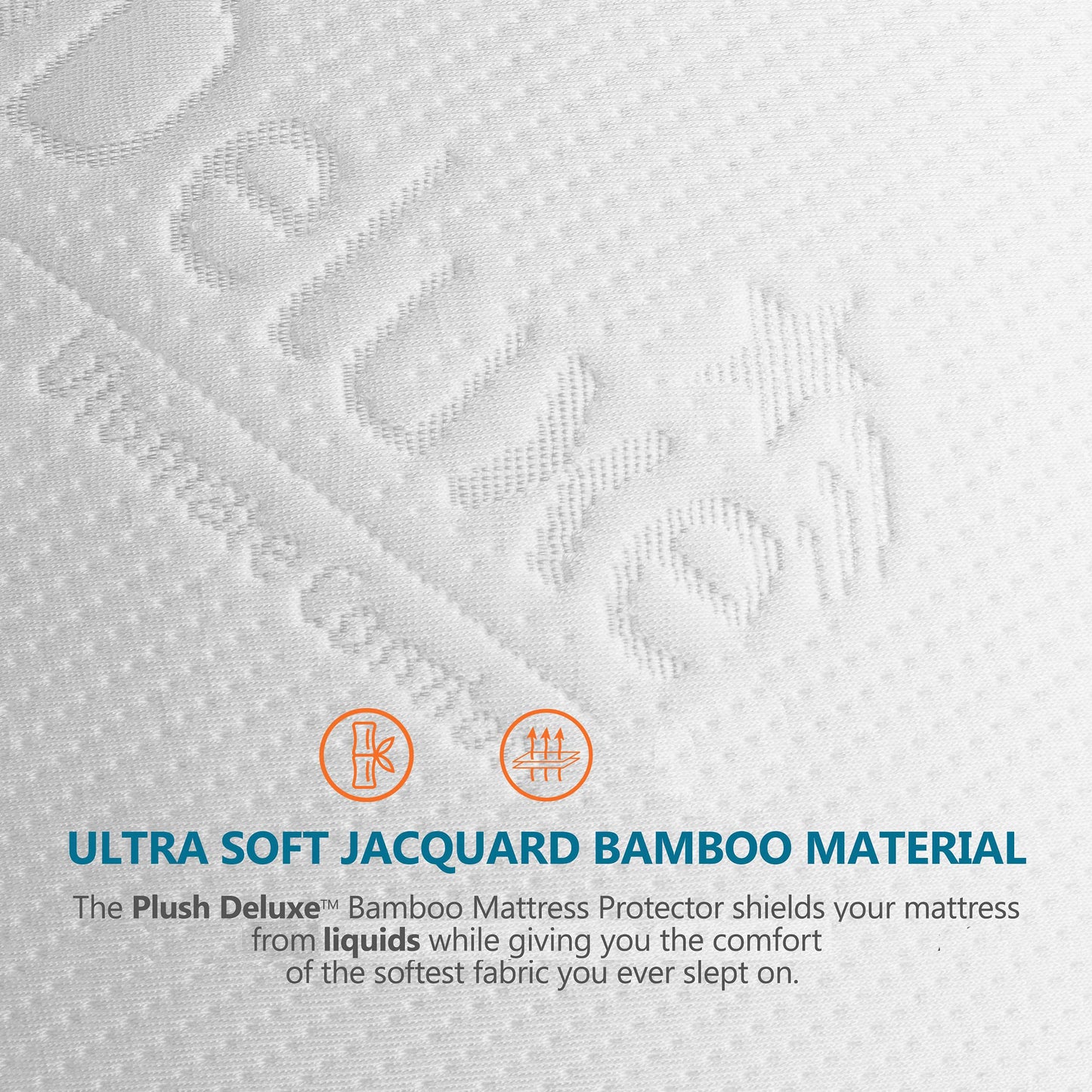 PlushDeluxe Premium Bamboo Mattress Protector – Twin XL Size, Waterproof, & Ultra Soft Breathable Noiseless Washable Bed Mattress Cover for Comfort & Protection - White