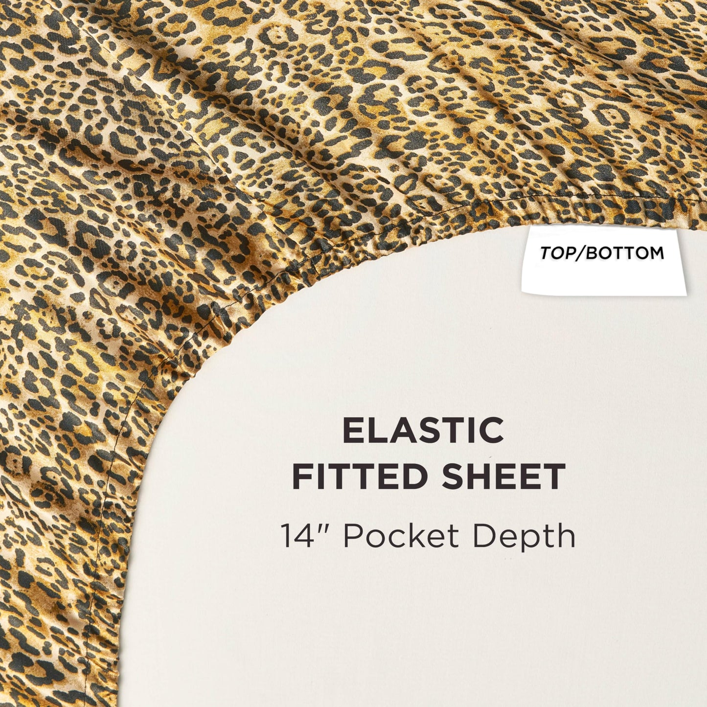 Juicy Couture Full Size Satin Bed Sheet Set, Deep Pocket Silky Full Sheet Set with 1 Fitted Sheet, 1 Flat Sheet, 2 Pillowcases, Wrinkle Resistant and Anti Pilling Bed Sheets - Monica Leopard