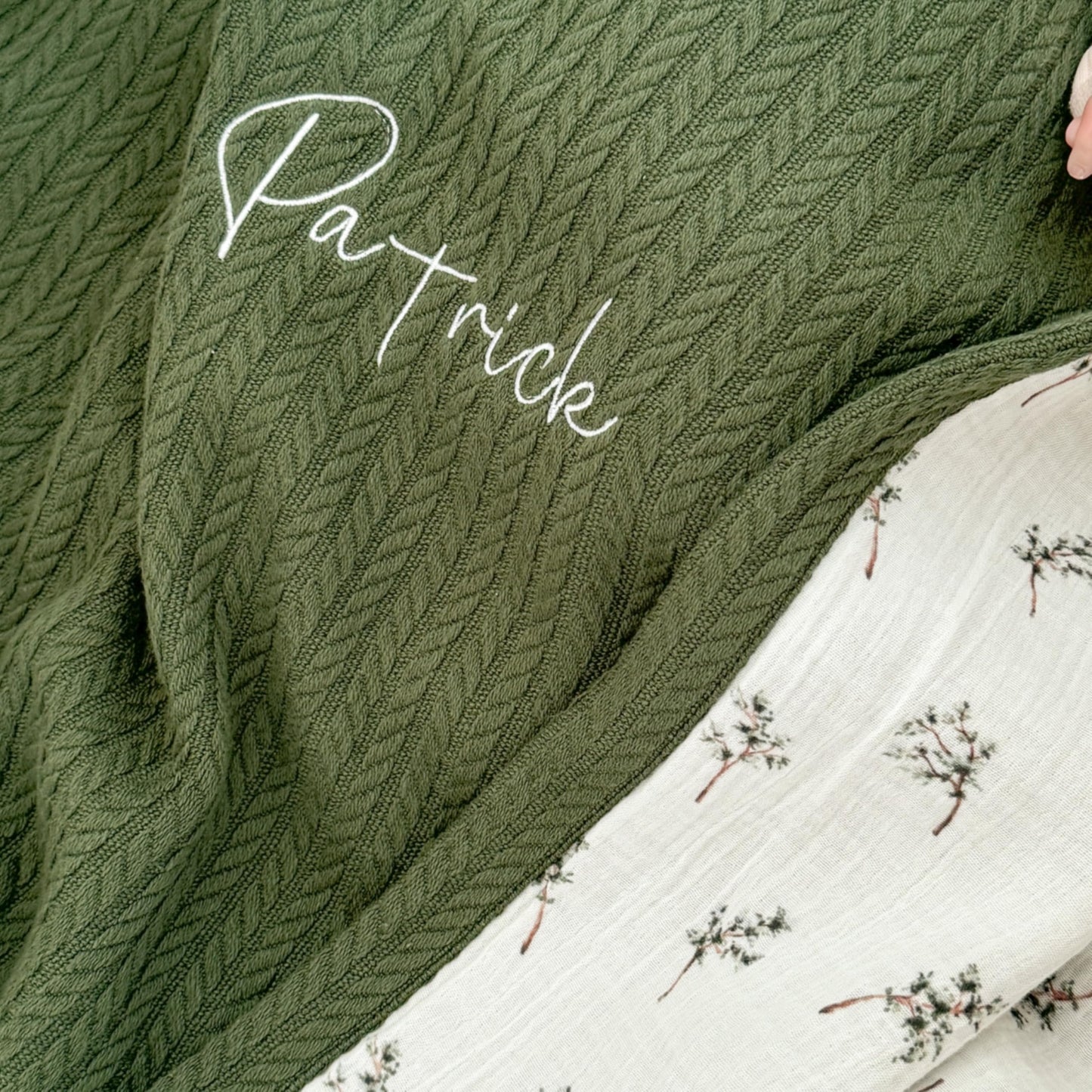 Mouliss Personalized Baby Blanket with Name – Handmade 100% Organic Cotton Newborn Gift | Custom Knit Blanket for Boys, Girls, Kids & Baby Showers