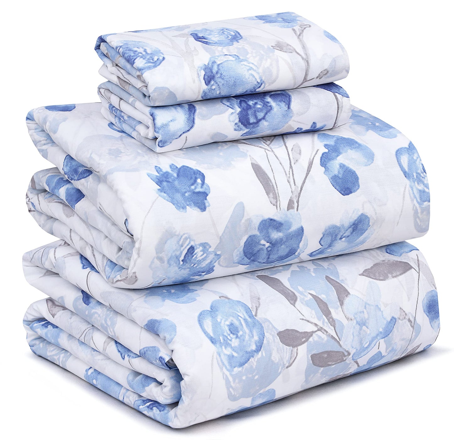 RUVANTI 100% Cotton Percale Sheets Full Size, Monotones