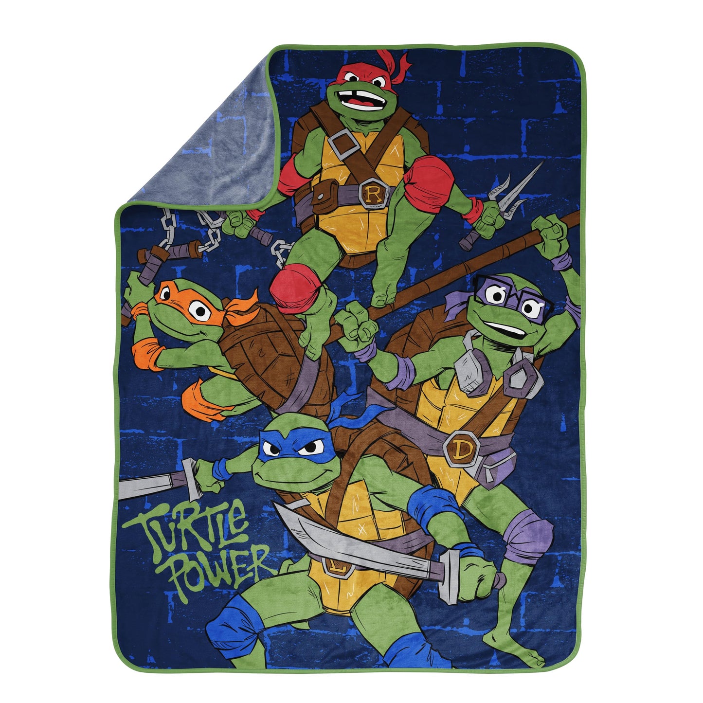 Jay Franco Kids Plush Throw Blanket – Soft & Cozy Fleece Throw for Bedroom & Couch Décor, Official Licensed Product, Blue - Teenage Mutant Ninja Turtles, 46x60 - Throw Blanket