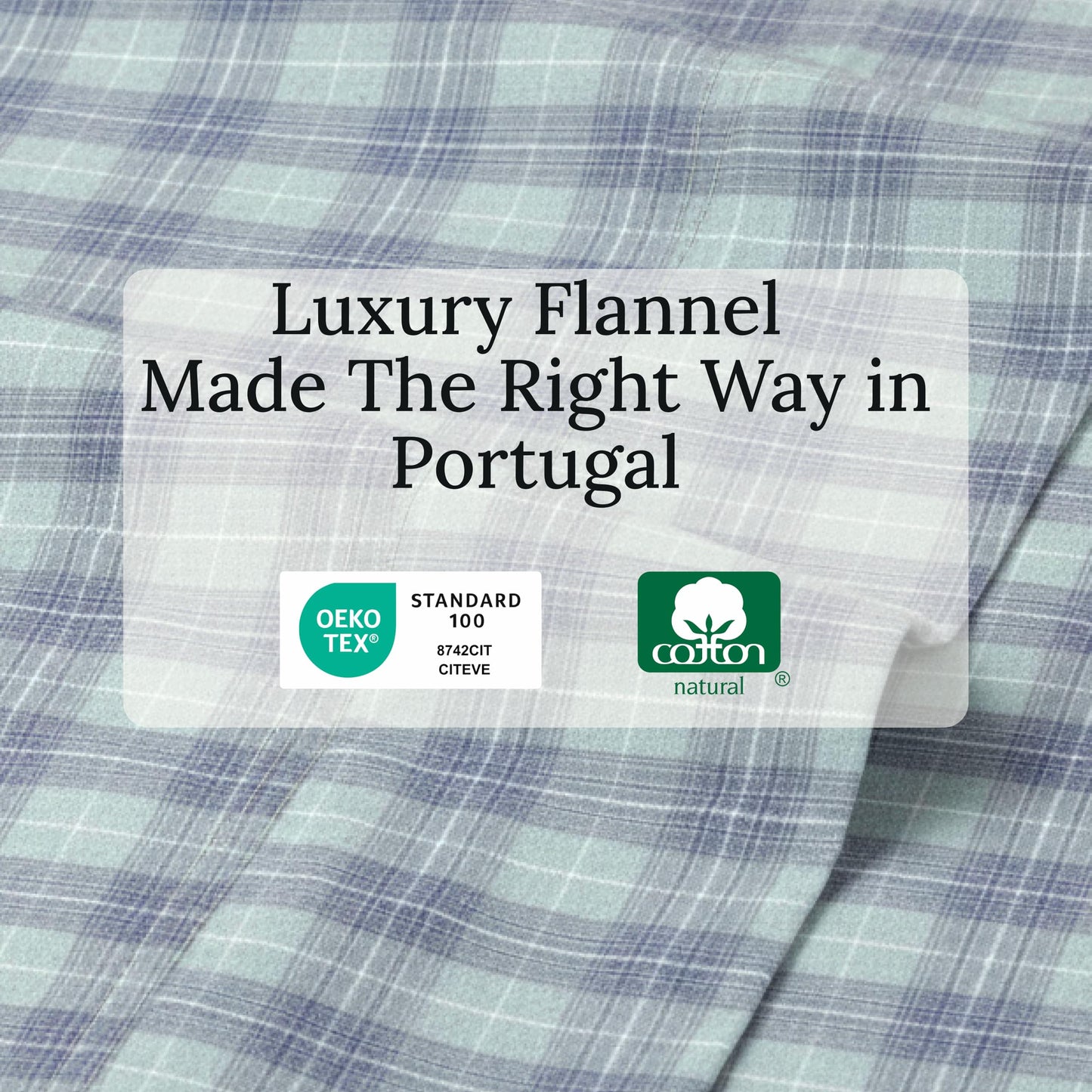 California Design Den Yarn Dyed Flannel Sheets Queen Size Set - Made in Portugal, 4-Piece 100% Cotton Extra Deep Pocket Queen Sheets, Thick, Velvet Soft, Triple-Brushed - Green Plaid