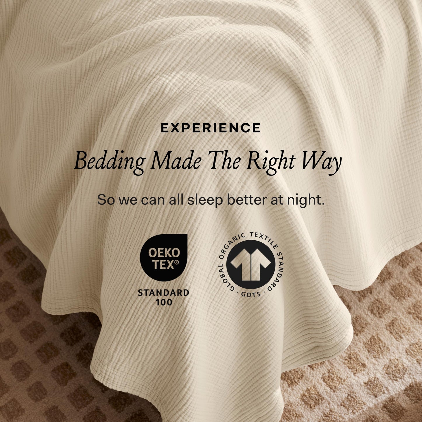 BOLL & BRANCH Dream Bed Blanket - King/Cal King, Sand - Luxury 100% Organic Cotton - Soft, Lightweight and Breathable - Cloud-Like Touch