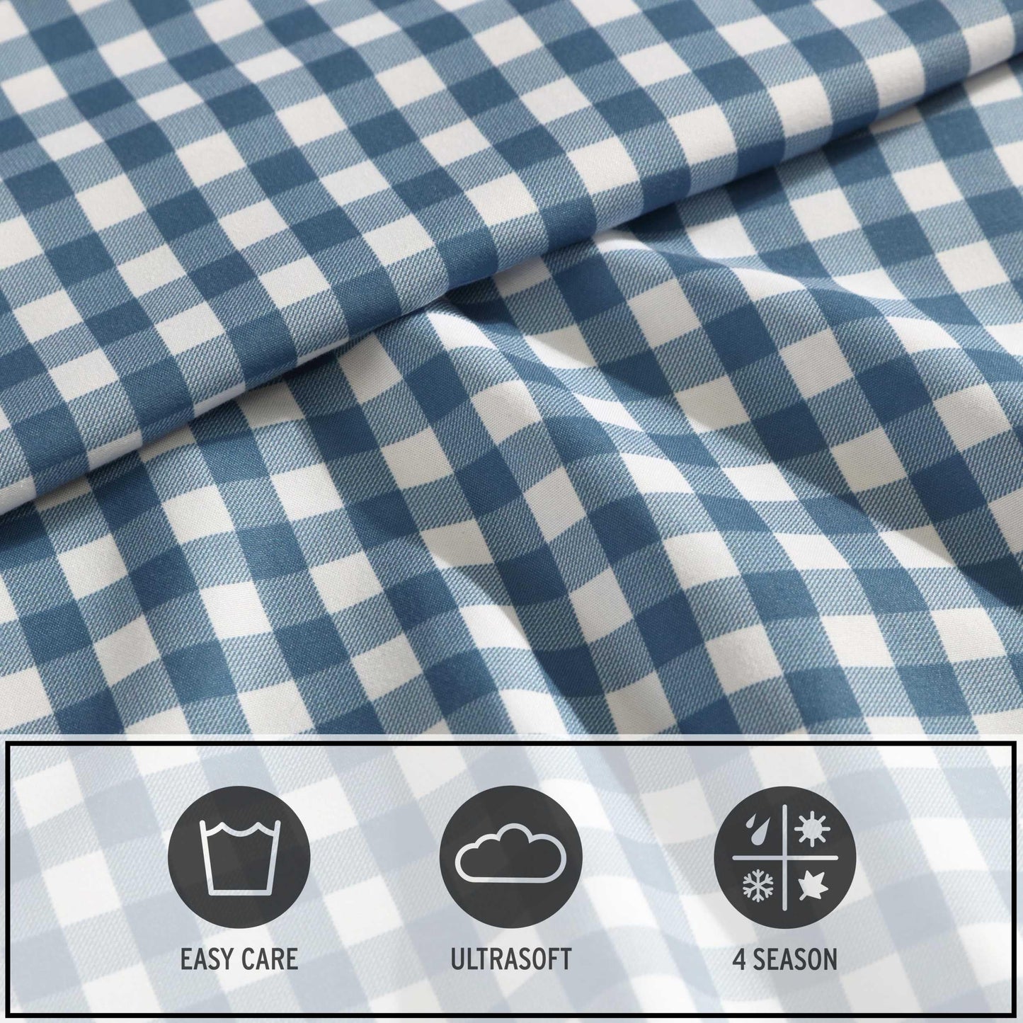 Eddie Bauer Kids - Full Sheet Set, Ultra-Soft Microfiber Bedding with Fully Elastic Fitted Sheet, Kids Bed Set with Pillowcases, Easy Care Bedding (Preston Check)