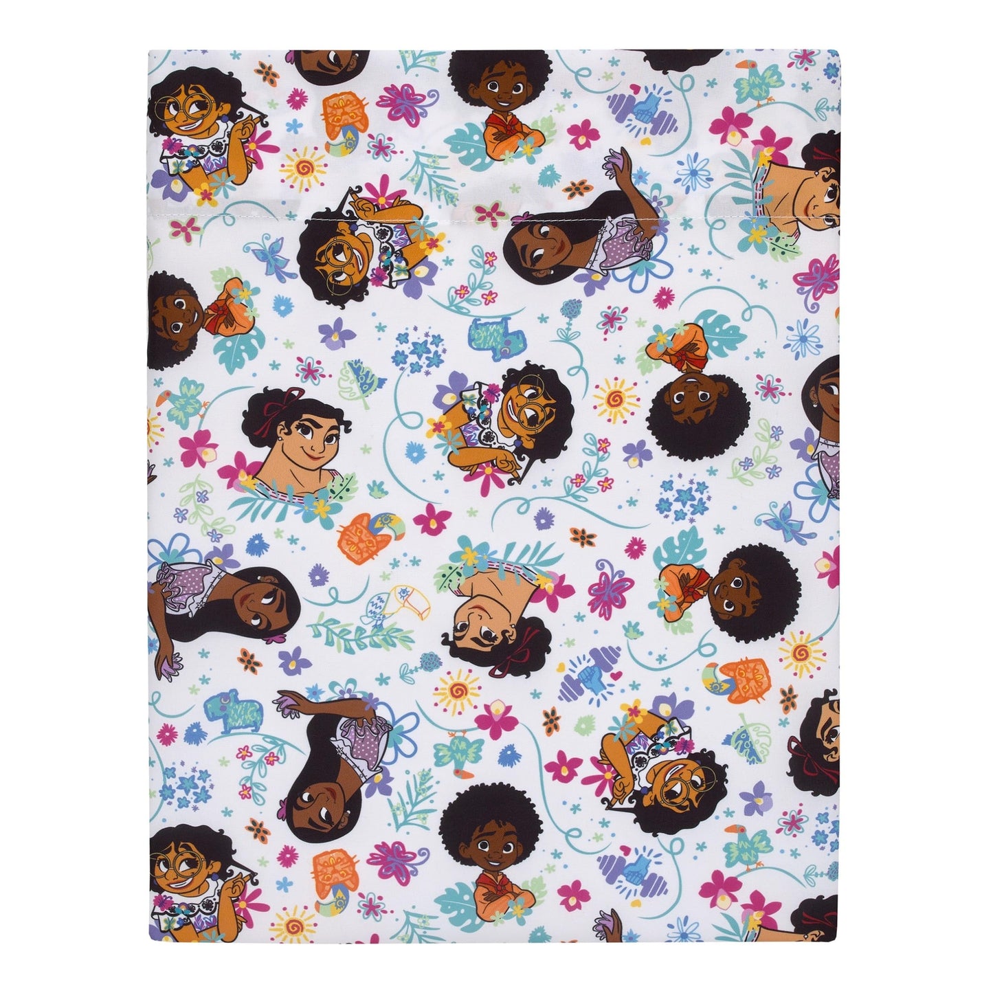 NoJo Disney Encanto Power Trio Purple and Teal 4 Piece Toddler Bed Set - Comforter, Fitted Bottom Sheet, Flat Top Sheet, and Reversible Pillowcase