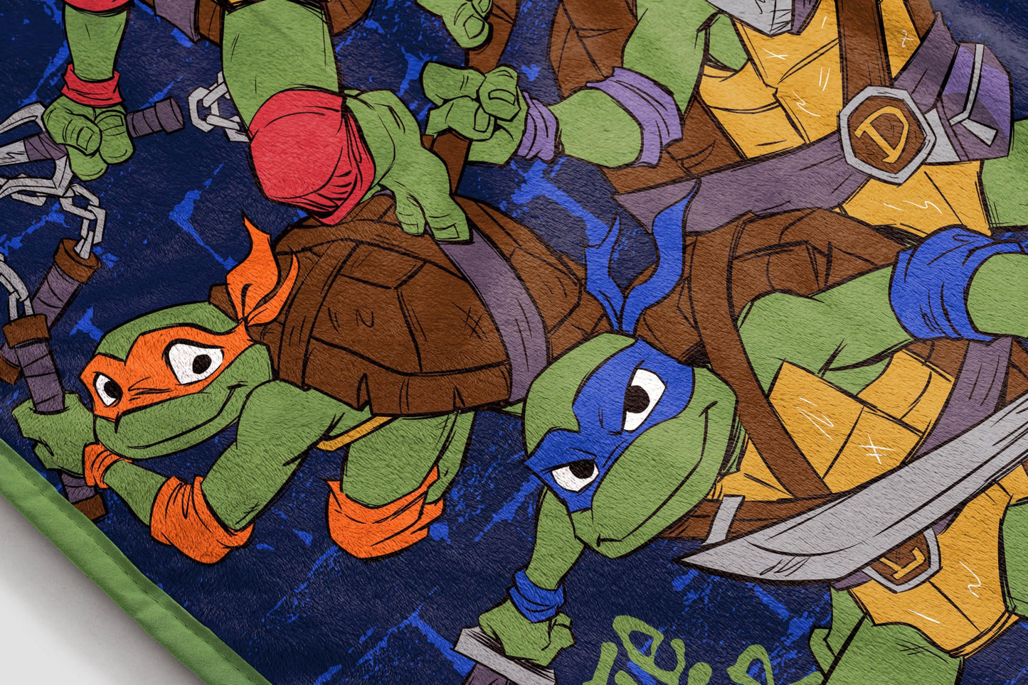 Jay Franco Kids Plush Throw Blanket – Soft & Cozy Fleece Throw for Bedroom & Couch Décor, Official Licensed Product, Blue - Teenage Mutant Ninja Turtles, 46x60 - Throw Blanket