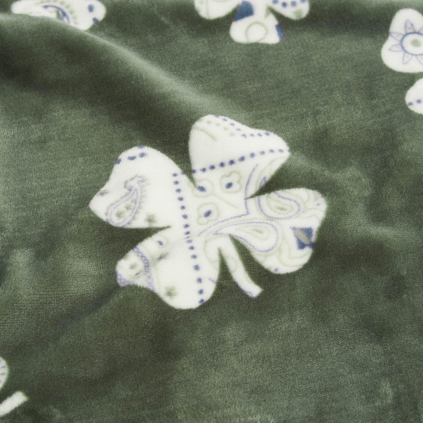 Lucky Brand 50" x 70" Plush Throw Blanket, Clover Green Blanket for Sofa or Bed